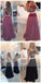 Sexy Red Lace Chiffon Prom Dresses, Popular Fashion Party Prom Dresses