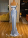 Simple Satin Spaghetti Straps Mermaid Long Prom Dresses,SFPD0612