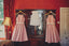 Spaghetti Straps Pink Short Bridesmaid Dresses With Belt, BD1038