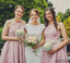Spaghetti Straps Pink Short Bridesmaid Dresses With Belt, BD1038
