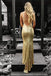Gold Sequin Mermaid Prom Dresses, Backless Prom Dresses, Simple Prom Dresses, Long Prom Dresses, PD0407