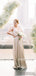 A-line Spaghetti Straps V-neck Backless Long Shiny Bridesmaid Dresses, BD1073