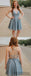 Spaghetti Straps Deep V-neck Full Lace Backless Short Homecoming Dress, HD0135