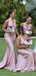 Mismatched Sexy Soft Satin V-Neck Sleeveless Mermaid Floor Length Bridesmaid Dressses,SFWG00482