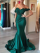 Elegant Sleeveless Off Shoulder Sweep/Brush Train With Ruffles Spandex Mermaid PromDresses,SFPD0196