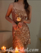 Sexy Charming Sequin Spaghetti Straps Sleeveless Sheath Midi Length Prom Dresses/Homecoming Dresses,SFPD0526