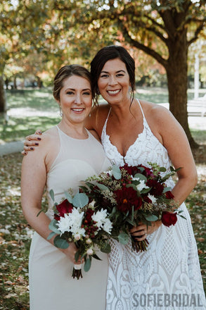 Sheath Round Neck Sleeveless Long Simple Bridesmaid Dresses, BD1074