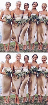 Spaghetti Straps Cheap Simple Short Bridesmaid Dress, BD1001