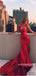 Mermaid Spaghetti Straps Sweetheart Long Red Prom Dresses, PD1021