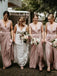 Sheath V-neck Sleeveless Floor-length Long Simple Bridesmaid Dresses, BD1076