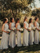 A-line Halter Sleeveless Long Chiffon Bridesmaid Dresses With Reffules, BD1079