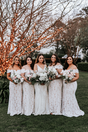 Mermaid Off-shoulder Sleeveless Lace Long Bridesmaid Dresses, BD1116