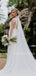 A-line V-neck Sleeveless Lace Top Backless Long Wedding Dresses, WD0498