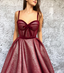 Gorgeous Straps Sweetheart Red Sleeveless Prom Dresses, PD0995