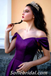 Elegant Purple Satin Off Shoulder V-Neck A-Line With Side Slit Long Prom Dresses,SFPD0315