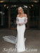 Shiny Elegant Off Shoulder Long Sleeve Mermaid Long Wedding Dresses,SFWD0071