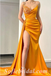 Sexy Satin Sweetheart V-Neck Sleeveless Side Slit Mermaid Long Prom Dresses,SFPD0388