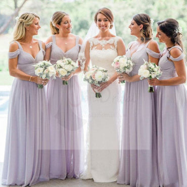Lilac Chiffon Bridesmaid Dresses, A-line Bridesmaid Dresses, Cheap Bridesmaid Dresses, WG06