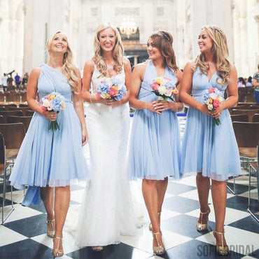 Convertible Bridesmaid Dresses, Light Blue Bridesmaid Dresses, Cheap Bridesmaid Dresses, PD0390