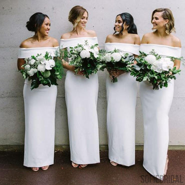 Off Shoulder Sheath Bridesmaid Dresses, Long Bridesmaid Dresses, Cheap Bridesmaid Dresses, PD0478