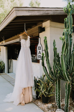 Ivory Tulle Long A-line Simple Elegant Wedding Dresses, WD0289
