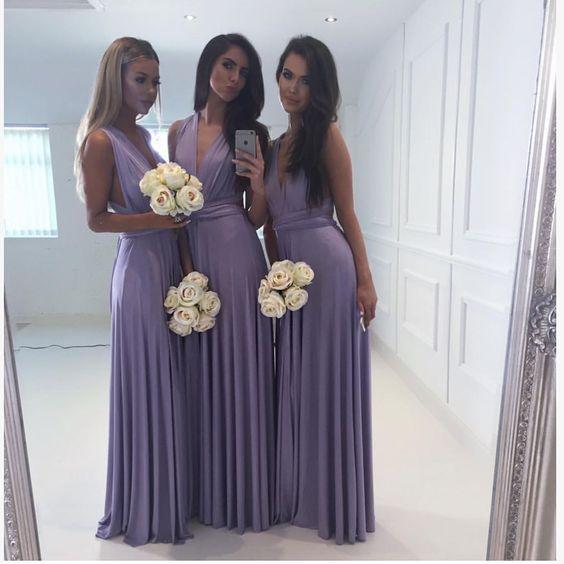 Convertible Jersey Bridesmaid Dresses, Popular Bridesmaid Dresses, Long Bridesmaid Dresses, PD0592