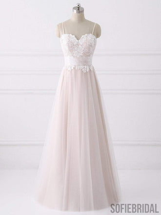 Spaghetti Straps Sweetheart A-line Cheap Wedding Dresses Online, WD341