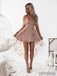 Off Shoulder High Low Dusty Pink Lace Homecoming Dresses 2018, CM440