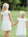 A-Line Round-neck Cap Sleeves Lace Top Flower Girl Dresses, FG091