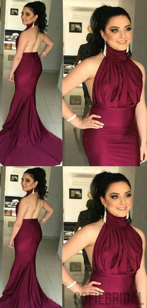 Halter Long Mermaid Sexy Backless Prom Dresses, Long Prom Dresses , PD0779