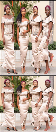 Charming Off Shoulder Back Slit Floor Length Bridesmaid Dresses, SFWG00430