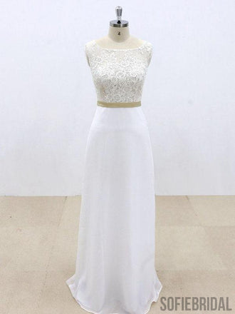 See Through Lace Sheath Cheap Beach Wedding Dresses Online, WD385