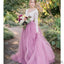 V-neck Lace Wedding Dresses, Country Wedding Dresses, Romantic Tulle Wedding Dresses, WD0272