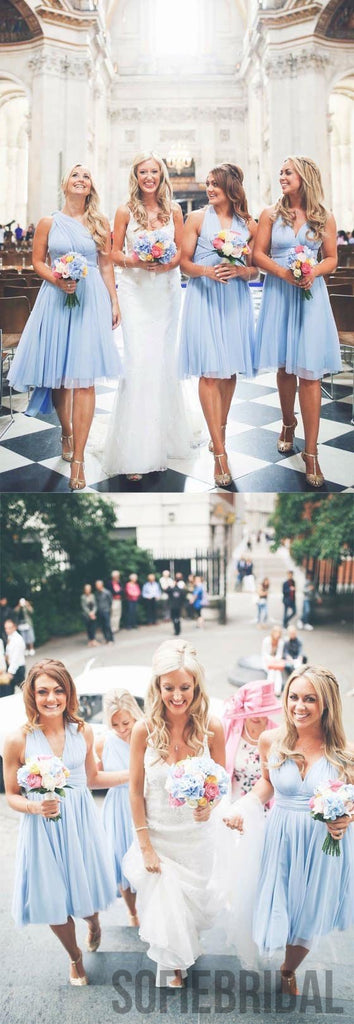 Convertible Bridesmaid Dresses, Light Blue Bridesmaid Dresses, Cheap Bridesmaid Dresses, PD0390