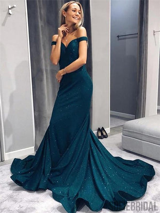 Off Shoulder Prom Dresses, Mermaid Prom Dresses, Sparkle Prom Dresses,Prom Dresses, PD0696