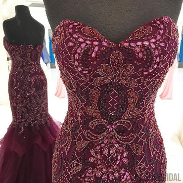 Sweetheart Prom Dresses, Beaded Prom Dresses, Mermaid Prom Dresses, Prom Dresses, PD0665