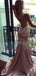 Spaghetti Long Mermaid Lace Satin Prom Dresses, Cheap Prom Dresses , PD0786