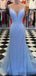 Spaghetti Long Sheath Sequin Tulle Prom Dresses, PD0952