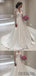 V-neck Long Sleeves Lace Satin Prom Dresses, WD0277