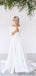 Scoop Neckline 3/4 Sleeves Long A-line Backless Wedding Dresses, WD0274