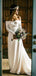 Off Shoulder Long Sheath Long Sleeves Wedding Dresses, WD0304