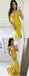 Deep V-neck Yellow Prom Dresses, Mermaid Prom Dresses, Long Prom Dresses, PD0693