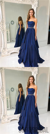 Sweetheart Prom Dresses, Beaded Prom Dresses, Navy Prom Dresses, Prom Dresses, PD0633