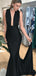 Simple Convertible Black Mermaid Prom Dresses, Long Popular Prom Dresses, PD0745