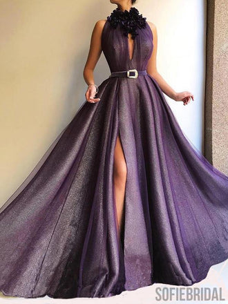 Mermaid Long A-line Shiny Purple Prom Dresses, Formal Dresses, PD0820