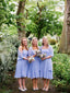 Sweetheart Strapless Tea-length Chiffon Bridesmaid Dresses With Shawl, BD0577