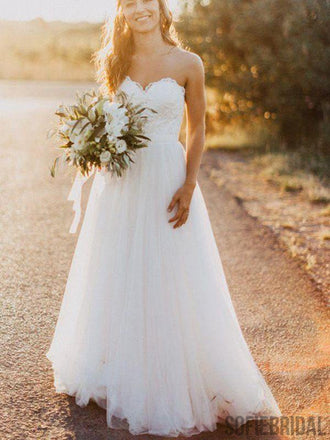 Unique Sweetheart Simple A-line Cheap Wedding Dresses, WD310