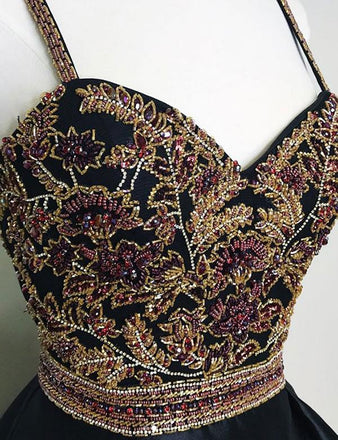 New Arrival Spaghetti Straps V-neck Beading Homecoming Dresses, HD0102